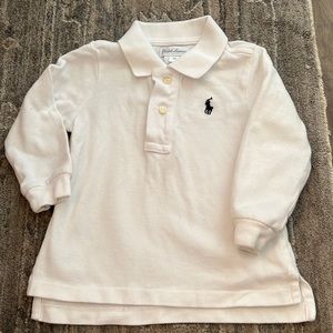 white long sleeve polo
